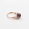 Yowost Naturalne kamienie szlachetne okrągłe pierścień Rose Gold Kolor Drut ręcznie robione kreatywne pierścionki palców dla kobiecego leczenia biżuterii BT010