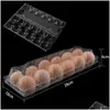 F￶rvaringsflaskor burkar 24 st plastiska ￤ggkartonger BK Clear Chicken Tray Holder For Family Pasture Farm Business Market 12 N￤ten Drop DHJFM