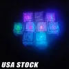 Vattentät LED Ice Cube Multi Color Flashing Glow in the Dark LED Light Up Ice Cube for Bar Club Drinking Party Wine Wedding Decoration 960pcs/Lot Crestech168