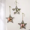 Dekoratif çiçekler nordic beş noktalı yıldız şekli simülasyon çelenk kapı duvar dekorasyonu ev bahar çiçek süsleme sahte çiçek