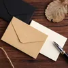 Cadeau cadeau 20pcs rétro vierge mini enveloppes de fenêtre en papier pour invitation de fête de mariage carte de voeux noir kraft blanc