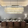 Ljuskronor modern rektangel kristallkrona levande LED -lampor AC110V 220V Luster Cristal Dining Plafond verlichting