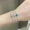 Lujo 8A Cubic Zirconia 5x7mm Pulsera de tenis ovalada Diseñador para mujer Joyería de plata de ley 925 Rosa Azul Blanco Cadena Charm Pulsera de diamantes para mujer Caja de regalo