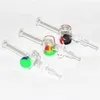 20pcs Hookahs Glass Reclaimer Nectar with 10mm 14mm Quartz Tips Keck Clip 5ml Silicone Container Dab Straw Nectar Kits for Smoking