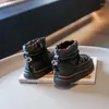 Bottes d'hiver imperméables pour enfants neige garçons et filles beaux chaussures en coton épais noir moyen enfants plus âgés