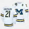 College Hockey Wears Thr Michigan Wolverines 2022 Frozen Four Kukurencja NCAA Hockey Jersey 7 Nick Blankenburg 22 Owen Power 10 Matty Beniers 21 Michael Pastujov 27