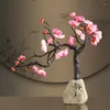 Flores decorativas Creative Plum Bossom Ornamento Chinês Decoração em casa Craft Room Living Living Gabinete de vinho quarto