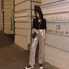 Women s Pants Sequin Trousers Fashion Hong Kong Style Casual Wide Leg High Waist Show Thin Buling Trend Female 230105