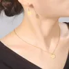 Серьги ожерелья устанавливают полумесяц, заработаны из нержавеющей стали солнечная луна Амулет Пендент для женщин по случаю дня рождения