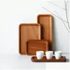 Other Dinnerware Solid Wood Pallet Rectangar Storage Trays Household El Dessert Dinner Tea Food Tableware Serving Tray Home Kitchen Dhxoh