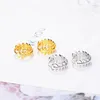 Hoop Earrings 925 Sterling Silver Simple Two Colors Leaf For Women Gift Jewelry Wholesale Oorbellen Pendientes S-E771