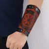 Braccialetto 2023 Odino Simbolo Di Rune Largo Nordico Vichingo Bussola Punk Testa di Drago Bracciale In Pelle Da Uomo Polsino Polsino Gioielli Regalo