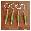 Key Rings Simation Chain Cartridge Case Pistol Tank Aircraft Hammer Bell Ear Spoon Souvenir 24Pcs/Lot Drop Delivery Jewelry Dhzub
