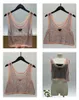 Femmes Mesh Court Crop Tops T-shirts Gilet brodé Top Summer Girls Crystal Strass Robe Tank Sexy Bikini Cover Upfqe1