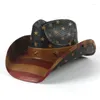 Baretten Mode Western Cowboy Hoed Voor Vrouwen Mannen Lederen Sombrero Cowgirl Hombre Jazz Caps Met Tauren Riem Maat 58CM