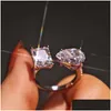 Trouwringen Choucong Brand Simple Fashion Jewelry Ins Top verkopen 925 Sterling Sier Pear White Topaz CZ Diamond Gemstones Square Wome DH8VVVVVV