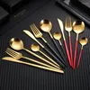 Dinnerware Sets 1pc Stainless Steel Tea Forks Set Small Coffee Spoon Gold Fruit Dessert Fork For Cake Snack Salad Mini Cutlery Tableware