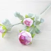 Decorative Flowers 3 Small Dew Lotus Simulation Home Decoration Flower Victoria Rose Wedding Living Room Table