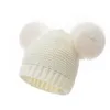 Berets 2023 Fashion Baby Winter Warm Knit Hat With Furry Balls Children Pompom Solid Cute Lovely Beanie Cap 0-3Y Gifts