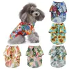 Vêtements pour chiens Chemise imprimée pour animaux de compagnie Chemisier de plage d'été Solide Floral Casual BeachTravel T-shirt à manches courtes