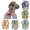 Dog Apparel Pet Print Shirt Summer Beach Blouse Solid Floral Casual BeachTravel Short Sleeve T-Shirt