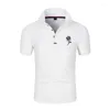 Herren Polos 2023 Poloshirt Sommer Kurzarm Revers Slim Top Lässig Atmungsaktiv Rosendruck Business