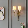 Lampe murale lumineuse cuivre américaine simple salon chambre chambre à coucher couloir couloir à la main