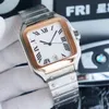 Mens Designer Watch Watch Watch Size 39mm 35mm مربع 904L حزام من الفولاذ المقاوم للصدأ حركة ميكانيكية تلقائية الياقوت مقاومة للسيدات الفاخرة