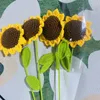 Dekoracyjne kwiaty ręcznie robioną ręcznie wykonaną przędzę szydełkową słonecznik bukiet ślub sztuczny stokrotka dekoracja domowa