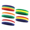 Gestreifte Handtuch-Stirnbänder, Outdoor-Laufen, Radfahren, Schweißbänder, Yoga, Pilates, Übung, Haarband, flauschiges Frottee-Stretch-Stirnband