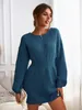 Suéteres de mujer MISS PETAL Honeycomb Knit vestido marrón mujer Casual manga larga 2023 Otoño Invierno pulóveres prendas de vestir exteriores 230105