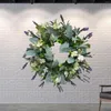 Fiori decorativi 33 cm Ghirlanda di eucalipto Porta d'ingresso Ghirlanda Patio Portico Vacanze di nozze per feste