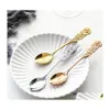 Spoons Soup Spoon Stainless Steel Goldplated Coffee Tea Dessert Meal Fruit Stir Kitchen Dinnerware Tableware Customized Vt1564 Drop Dhwar