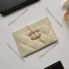 Luxury Mini 19 Caviar Designer Wallets Card Holder Shiny Pearly Grained Calfskin Quilted Classic Card Pack Gold Meat Hardware Purs272O