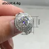 Anillos de boda Clásico Forma redonda Zirconia Mujeres Color Plata CZ Pave Bandas de Compromiso Amante de la Eternidad Joyería de Lujo