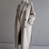 Mulheres misturas de lã inverno bege elegante mistura mulheres moda coreana casacos longos vintage minimalista en sobretudo camelo oversize outwear 516F 230106