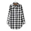 Vrouwen Blouses Shirts Mode Vrouwen Lange Mouw Blouse Plaid Print Single Breasted Casual Katoen Knop Voor Lady Meisjes 230106