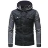 Men's Jackets Jeans Jacket Men Autumn Winter Hooded Vintage Distressed Demin Tops Coat Outwear