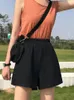 女子ショーツ女性ブラック2023夏のファッションカジュアルカジュアル服ソリッドカラーイーガンヒップホップパンクポケットドロップハラジュクヴィンテージ