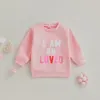 T shirts FOCUSNORM 0 4Y Valentines Days Baby Girls Sweet T Shirts 2 Style Long Sleeve Letter Cartoon Printed Pullover Sweatshirt Tops 230106