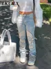 Dames Jeans Schedel Vintage Gedrukt Vrouwen Hoge Taille Y2K Streetwear 90S Baggy Broek Denim Broek Harajuku Cargo Straight Jean 230105