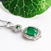Hänge halsband naturliga smaragd jade agat inlagd smycken halsband
