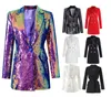 Damespakken Blazers Kantooroutfit Zakelijke blazerjurk Glanzend paillettenjasje Mode en overjas in meerdere kleuren