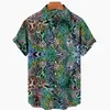 Camisas casuais masculinas 2023 Moda Tattoo Tattoo Verão Praia de Manga Curta Lista de Manga Curta Trendência Havaiana All-Match Men