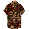 Men's Casual Shirts 2023 Men's Hawaii Shirt Loose Top 5xl 3d Skull Print For Men Fashion Women Breathable Summer Short Sleeves