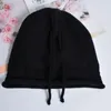 Berets Women Winter Pullover Knitting Pile Cap Drawstring Crimp Thermal Big Head Enclosure Ear Cold Hat Holder Car Three