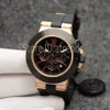 Hot Top Fashion Quartz Chronograph Watch Men Gold Silver Black Dial Stopwatch Classic Sport Design PolsWatch Gentlemen Casual Rubber Strap Clock 617d