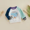 T ercts FocusNorm 0 3y Autumn Baby Baby Boys Girls T Shirts 2 Style Color Patchwork Long Sleeve Letterned Pullover Sweatshirt 230106