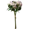 Flores decorativas 2023 5 PCs Decoração de Natal Presente Lilás Artificial Flower Craft Bouquet Vaso Partido de Casamento do Casamento Jardim