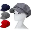 Berets Octagonal Cap British Style Soft Thick Winter Autumn Beret Sboy For Outdoor